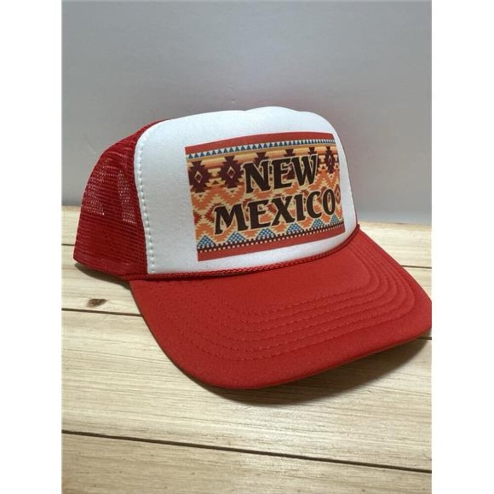 Retro Vintage Logo New Mexico Hat Vacation State Trucker Cap Travel USA Handmade - Picture 2 of 3